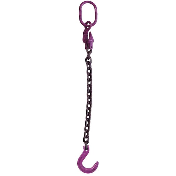 1/2" x 10', Adjustable SingleLeg Chain Sling w/ Foundry Hook-Grade100